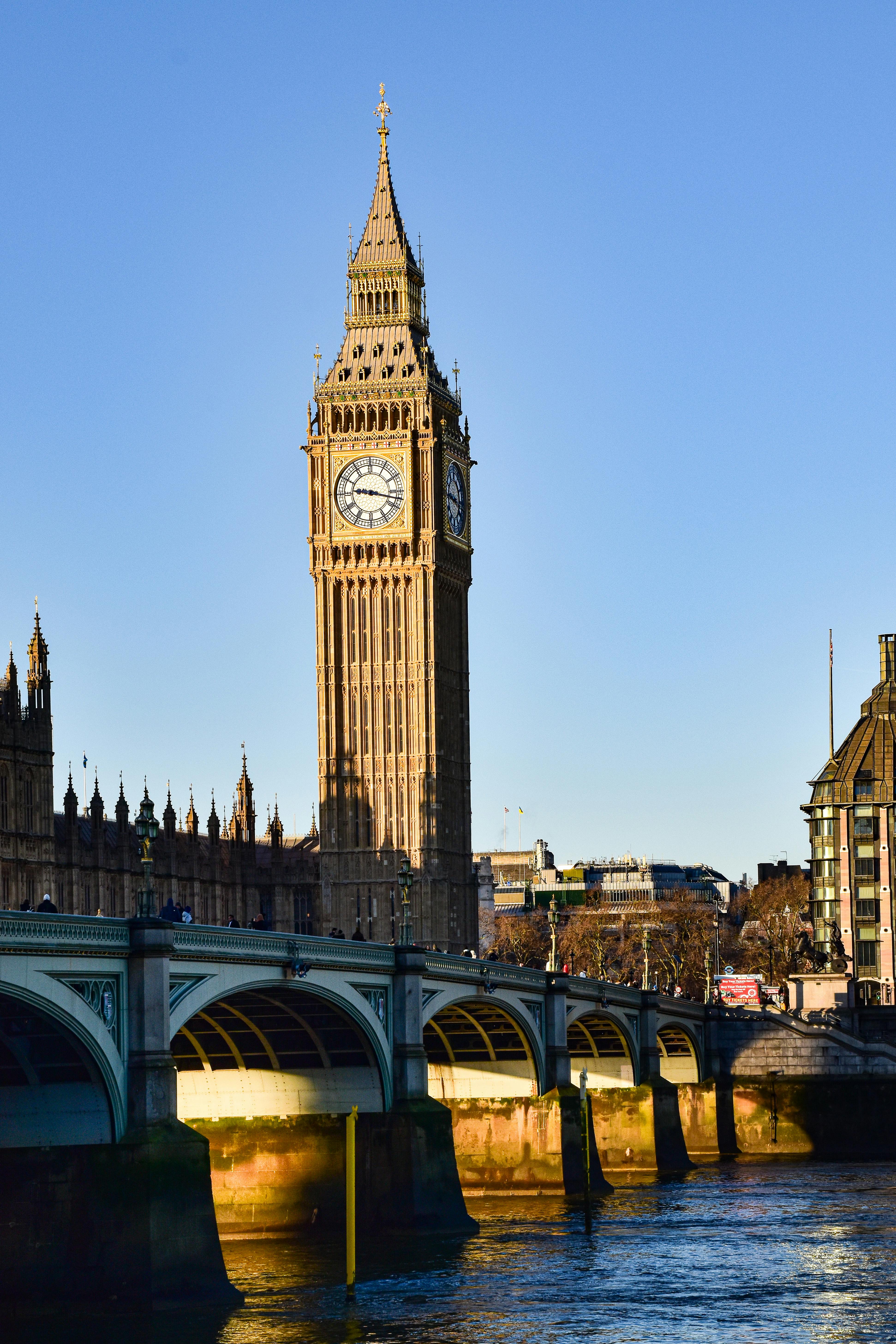 Big Ben and Westminster at sunset - London, England